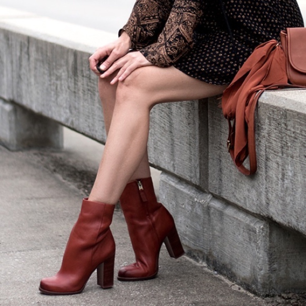 ✨HP✨Sam Edelman 'Reyes' Leather Boot in Rust (NIB)